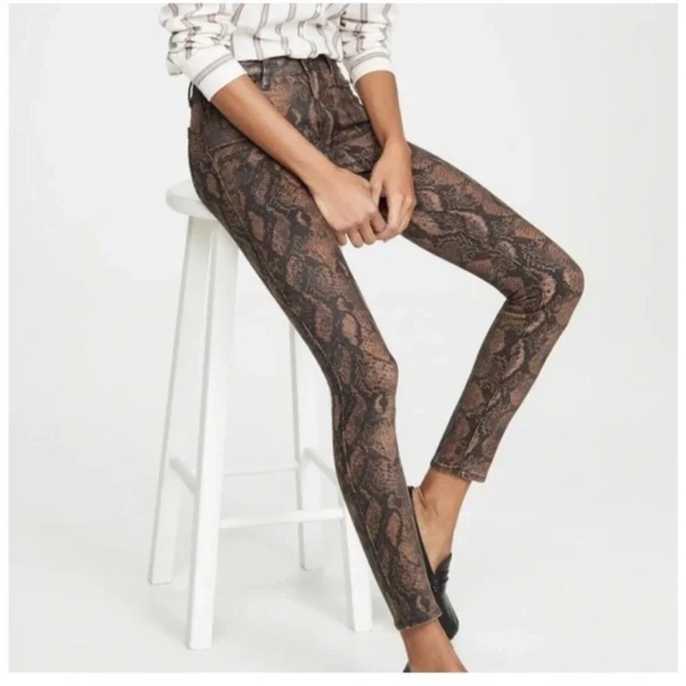 Msrp $239 PAIGE‎ HOXTON ULTRA SKINNY COATED SNAKE HIGH WAIST JEANS SIZE 30